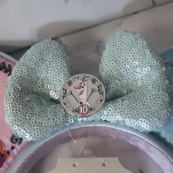 Disney Frozen 10th Anniversary Elsa Anna Olaf Mickey Minnie Ears Headband - Picture 6 of 7